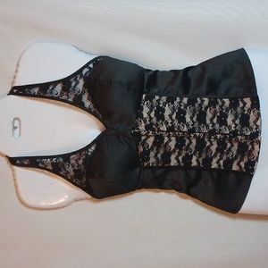GUESS Authentic Black Lace Halter Back Corset Style Top. Size S/P.